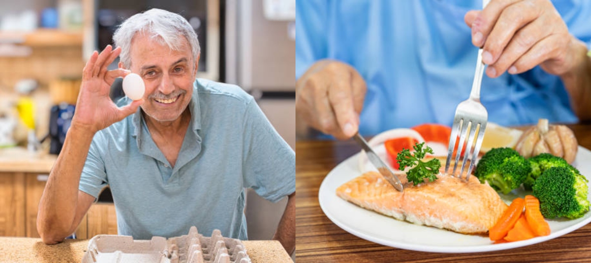 Huevos y pescado en la vejez: