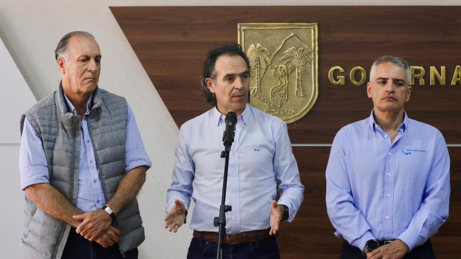 John Maya, gerente de EPM; Federico Gutiérrez, alcalde de Medellín y Andrés Julián Rendón, gobernador de Antioquia.