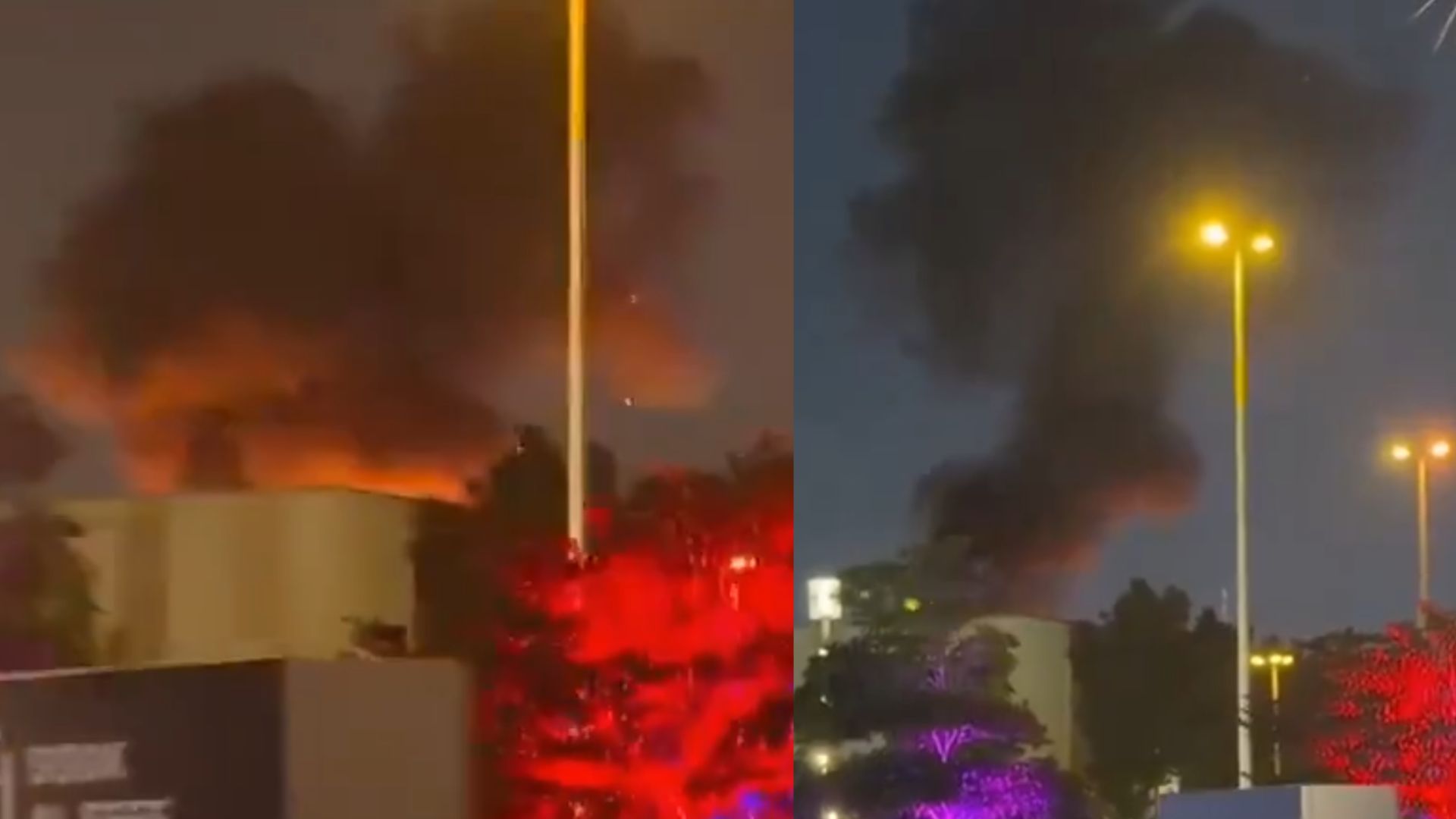 Momento en que un dron iraní impacta el Consulado de Estados Unidos en Dubái. (