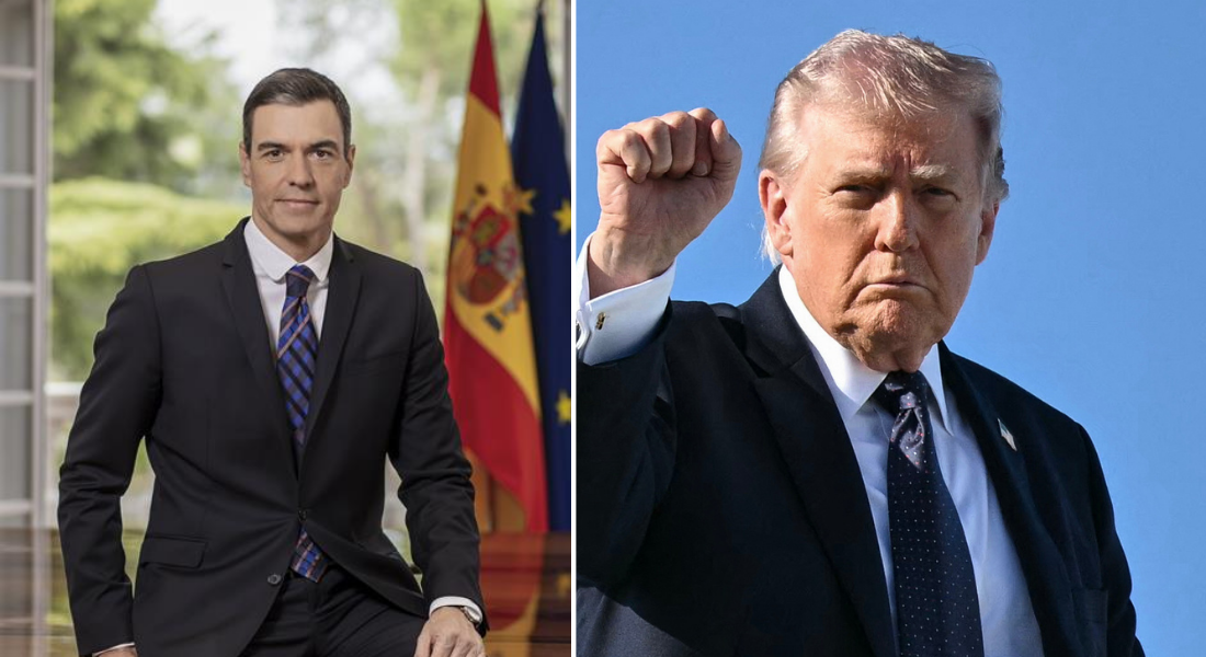 El jefe de Gobierno de España, Pedro Sánchez, y el presidente de EE. UU., Donald Trump.