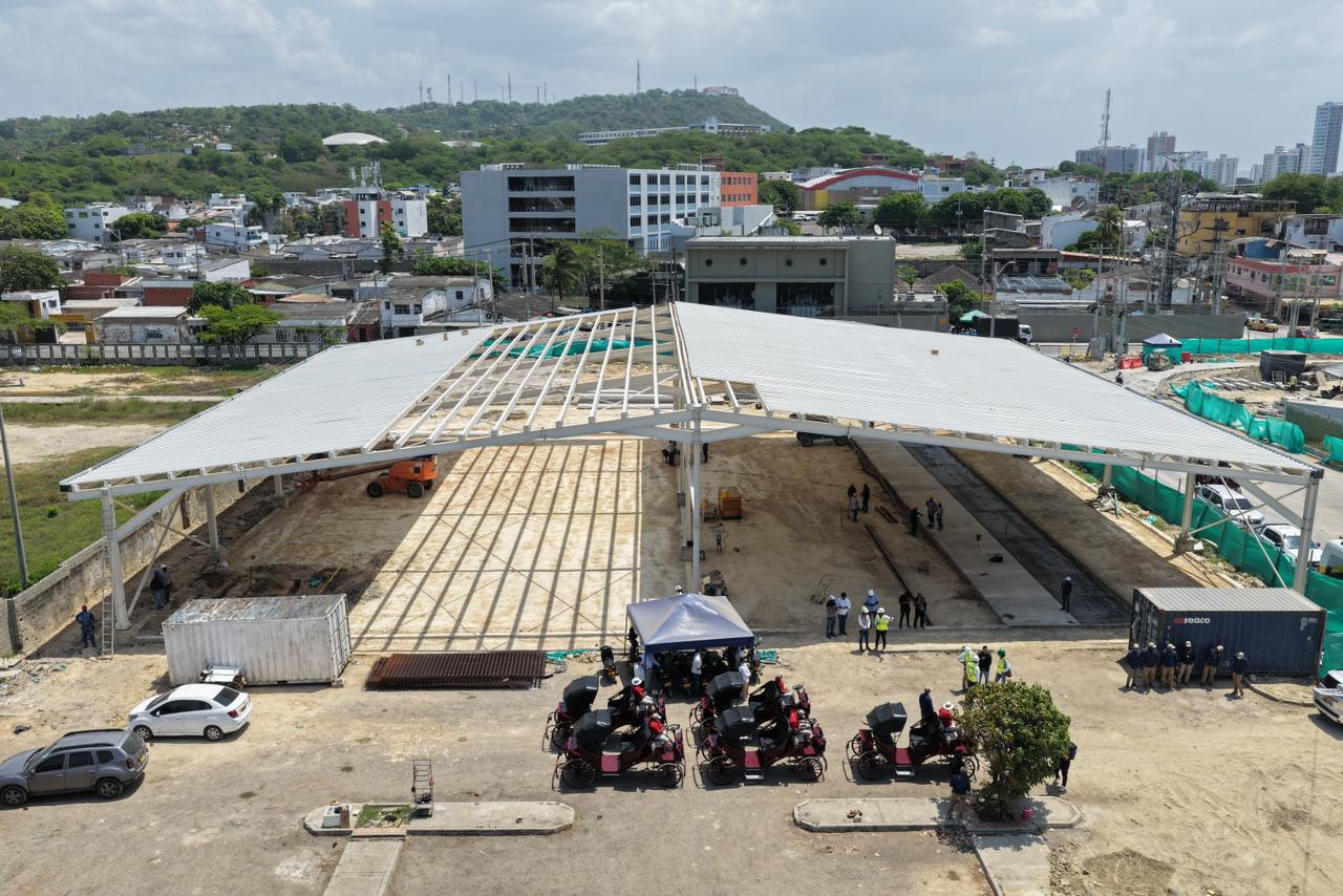 Obras para el hangar para coches eléctricos de Cartagena