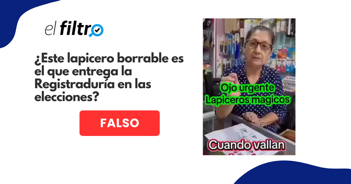 El lapicero borrable que muestra un video no es el que se usa en las elecciones de Colombia en 2026