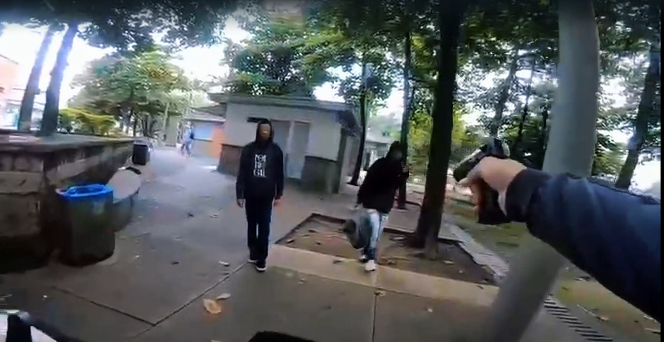 Persecución policial en Medellín