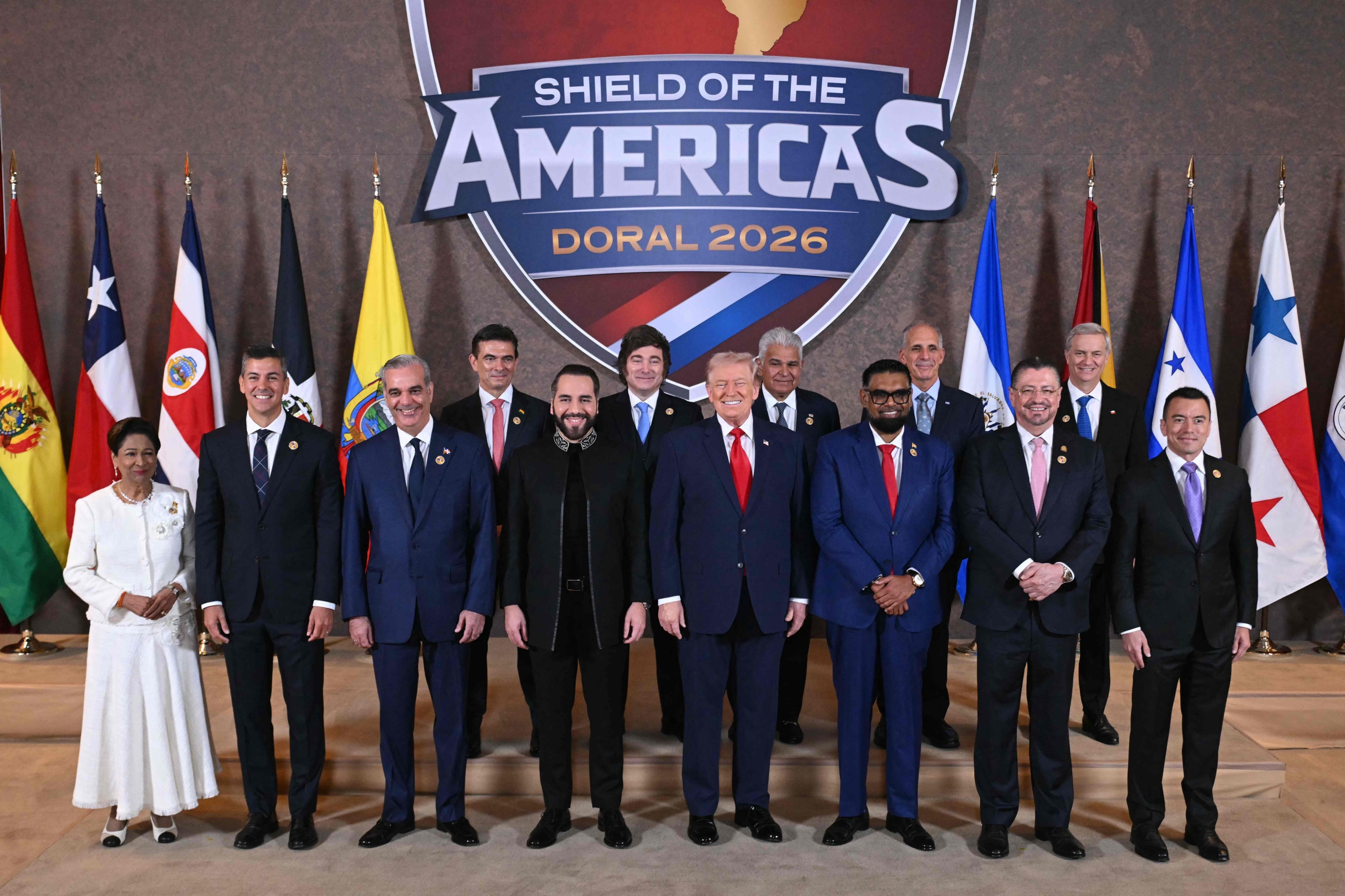 Donald Trump during the 'Shield of the Americas' summit