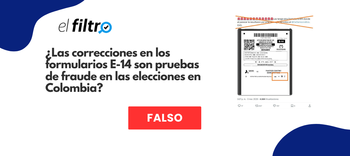 #ElFiltro: correcciones en actas de preconteo de votos difundidas en redes sociales no prueban fraude en las elecciones del 8 de marzo de 2026