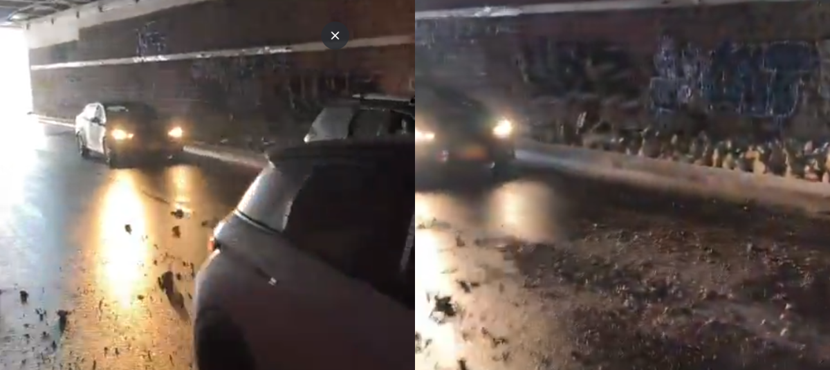 Novedad en vía por desprendimiento de material