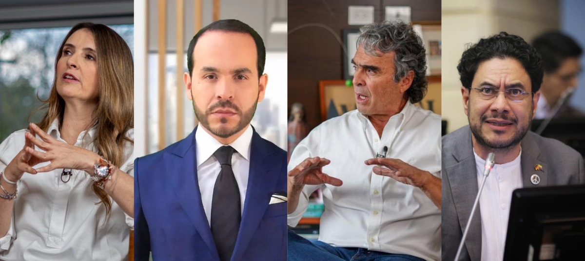 Paloma Valencia, Abelardo de la Espriella, Sergio Fajardo e Iván Cepeda