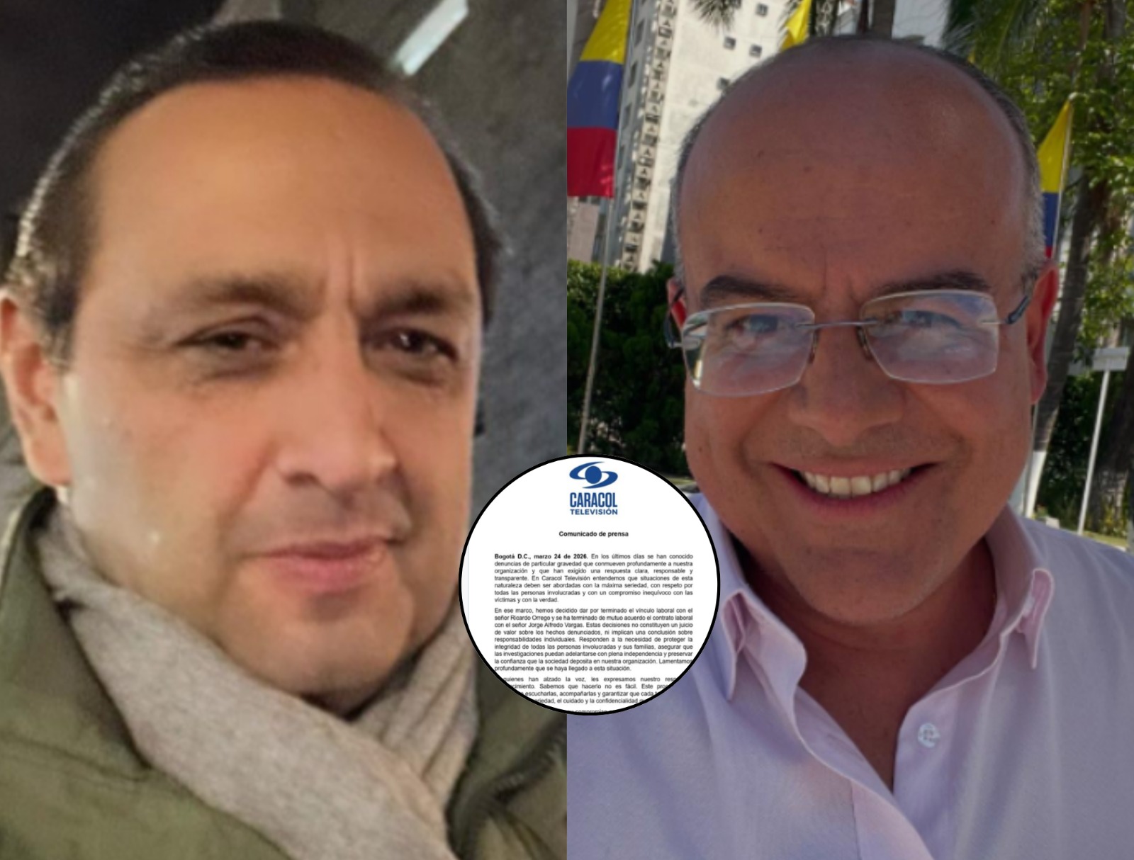 Caracol Televisión anuncia salida de los periodistas y presentadores Jorge Alfredo Vargas y Ricardo Orrego tras denuncias de presunto acoso sexual