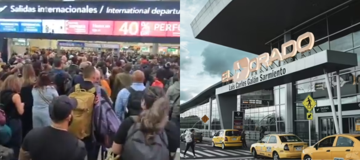 Se registran largas filas y congestión en el aeropuerto El Dorado