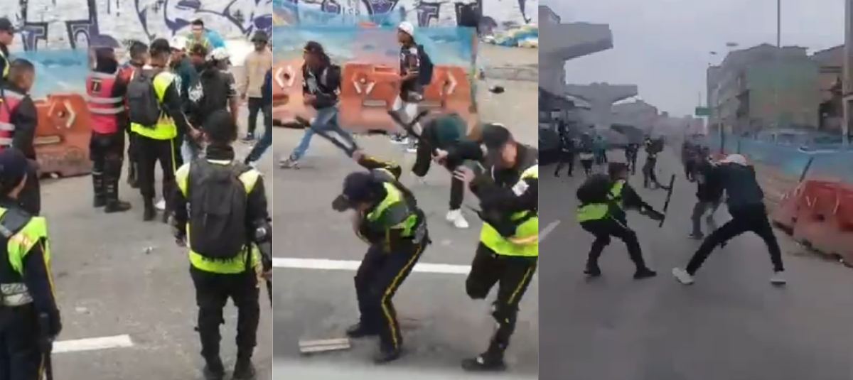 Agresión de colados a vigilantes en TransMilenio