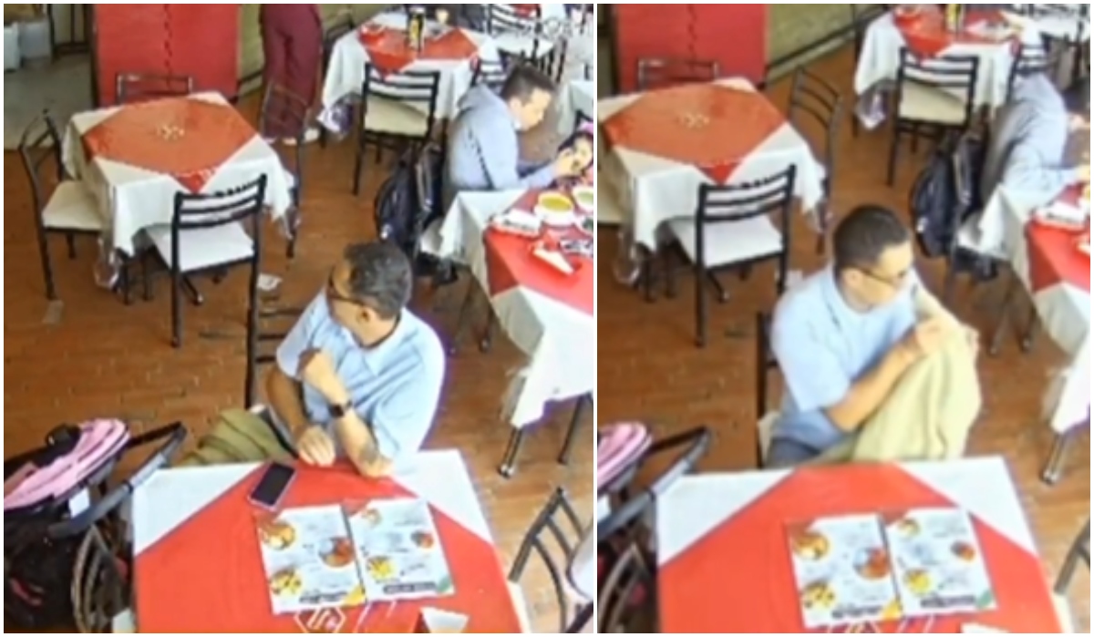 En video quedó captado ladrón que se robó un bolso en restaurante en Bogotá