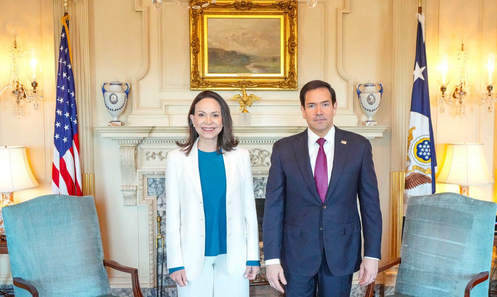 María Corina Machado y Marco Rubio.