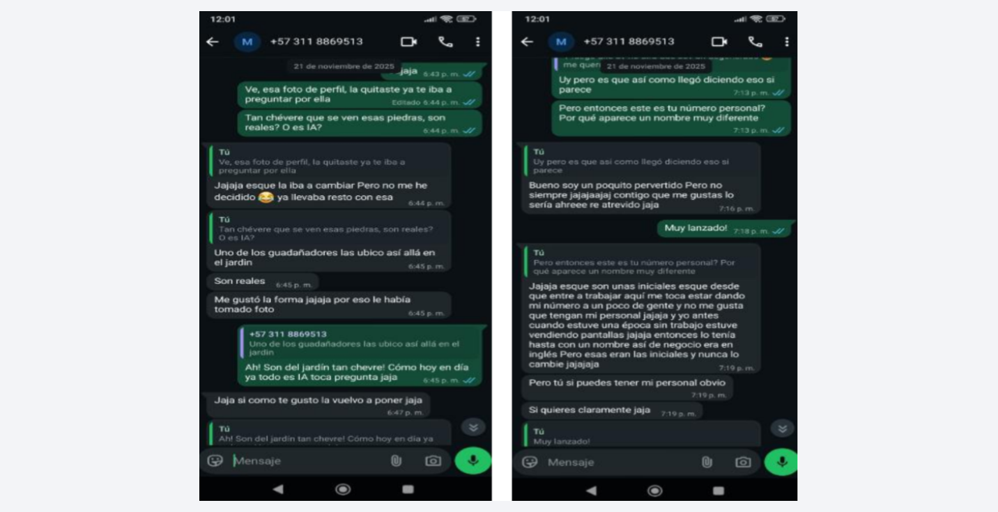 Los perturbadores mensajes del presunto acosador sexual a funcionarias del Inciva y a docentes y alumnas de un colegio.