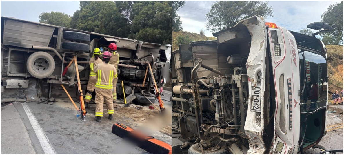 Accidente en vía Villa de Leyva - Tunja.
