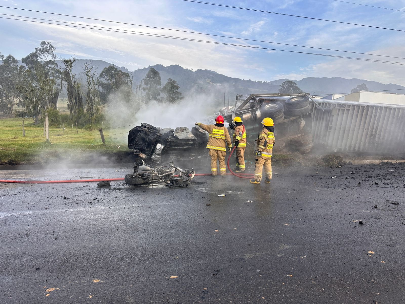 Accidente en el peaje Casa Blanca entre Zipaquirá y Ubaté