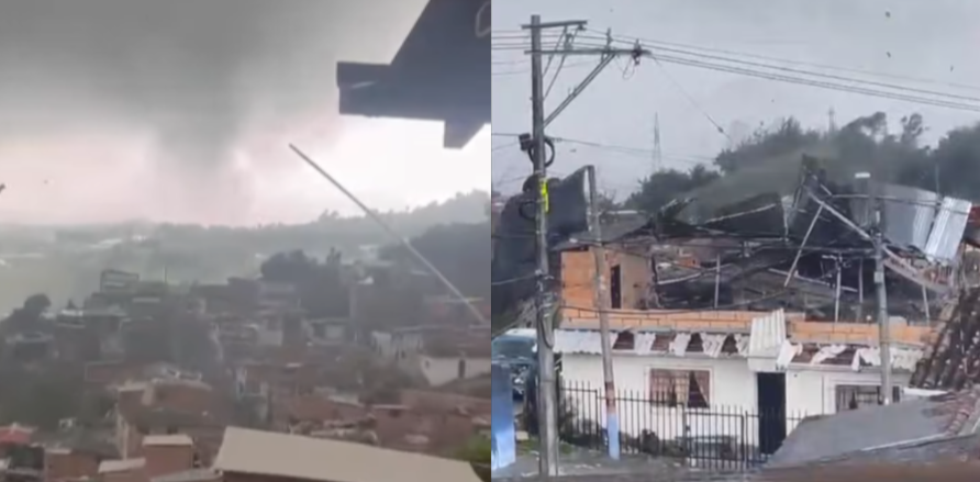 Impactante vendaval en Yarumal, Antioquia.