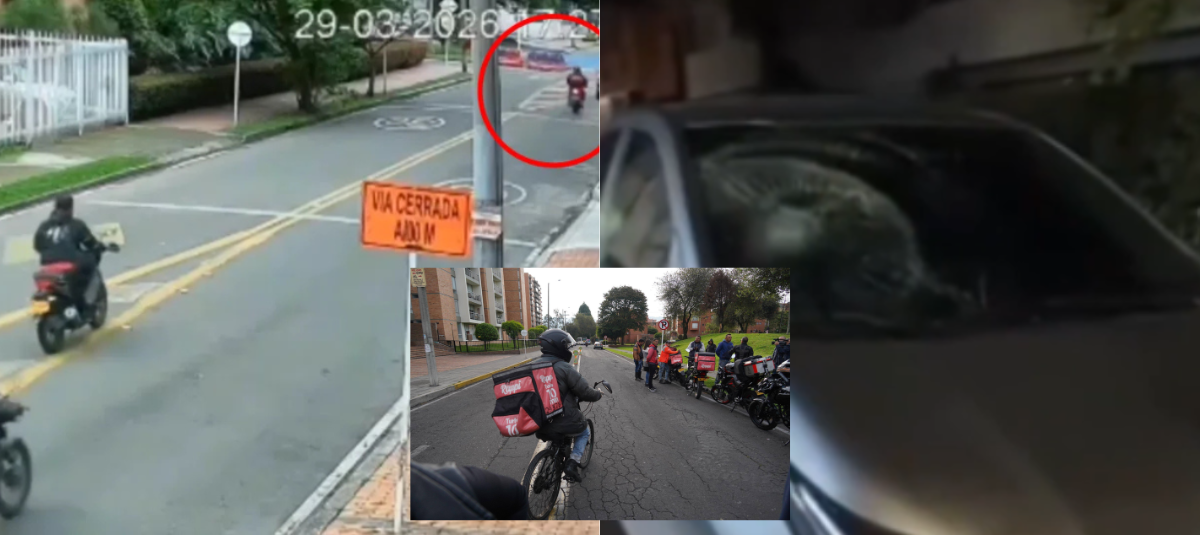 Ataque de domiciliarios a conductor en Bogotá