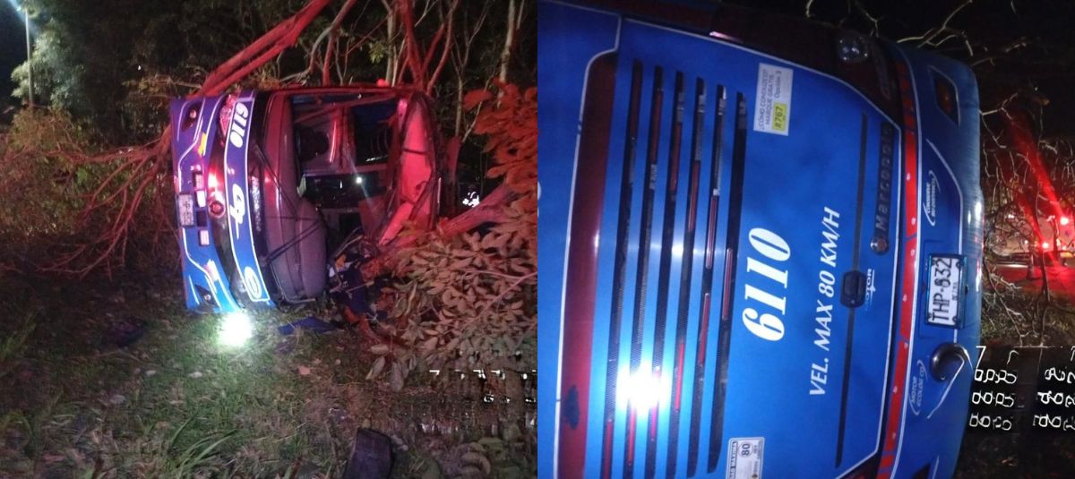 Choque de bus Coomotor en variante Ibagué - Bogotá.