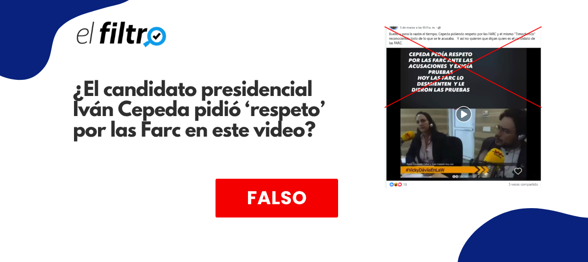 Candidato presidencial Iván Cepeda pide 'respeto' por dos organizaciones campesinas en un viral video, no por las Farc