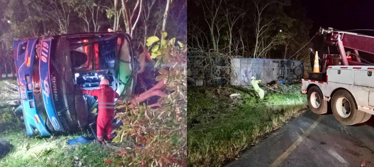 Bus de Coomotor accidentado en Ibagué.