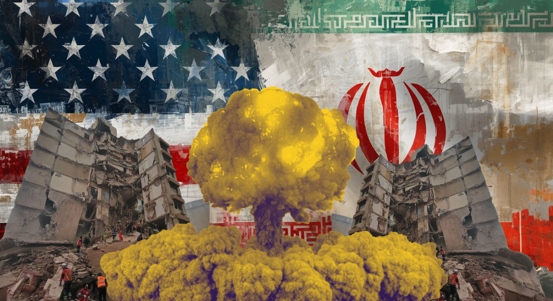 Collage Estados Unidos / Irán / Líbano / bomba