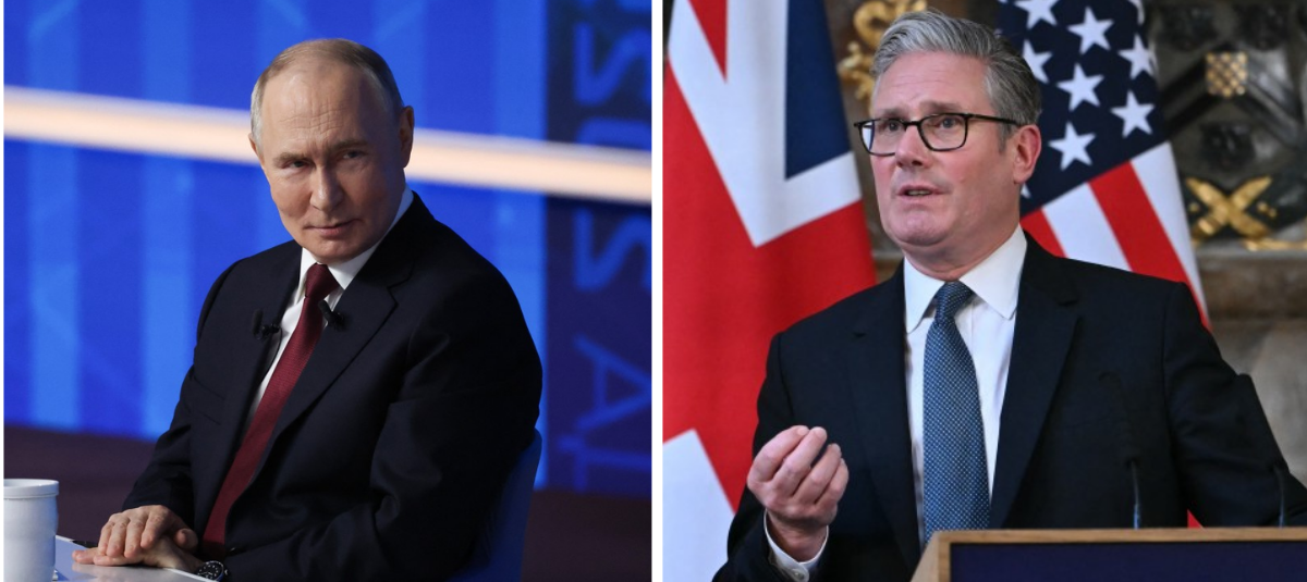 Keir Starmer y Vladimir Putin