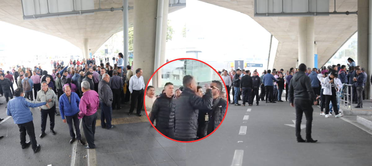 Manifestaciones de taxistas en el Aeropuerto El Dorado.