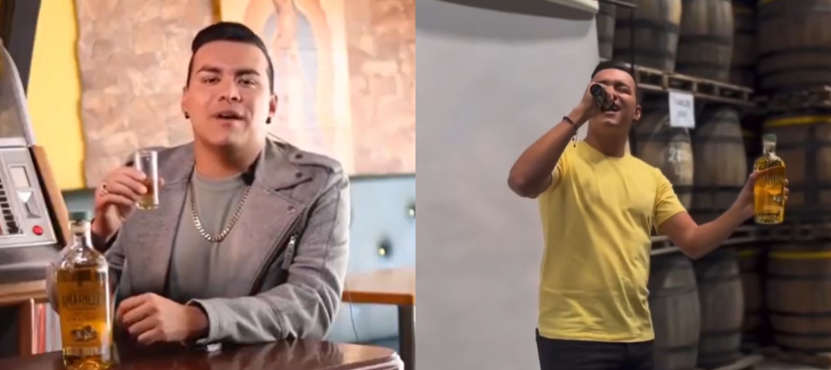 Yeisón Jiménez tomando aguerdiente amarillo