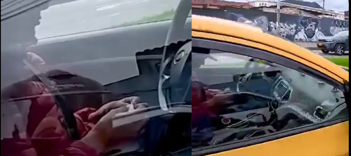 Video muestra a un taxista en presunta situación irregular en Bogotá.