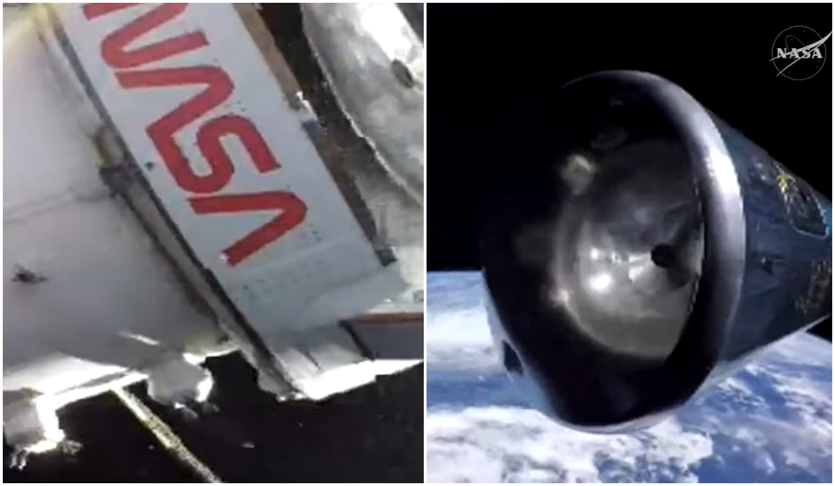 Orion crew capsule separated from module