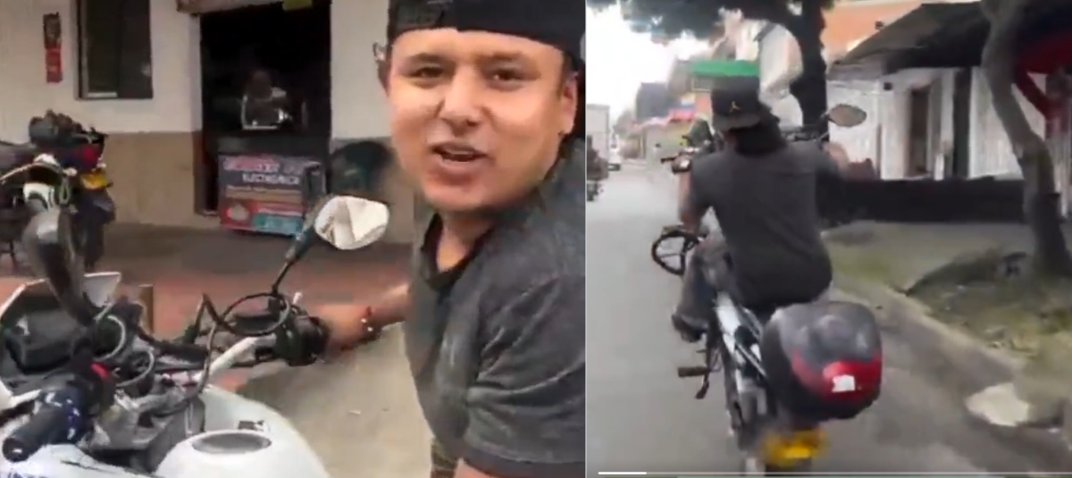 Joven fue grabado usando moto de la Secretaría de Movilidad en Cali.