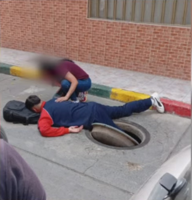 Caída del estudiante.