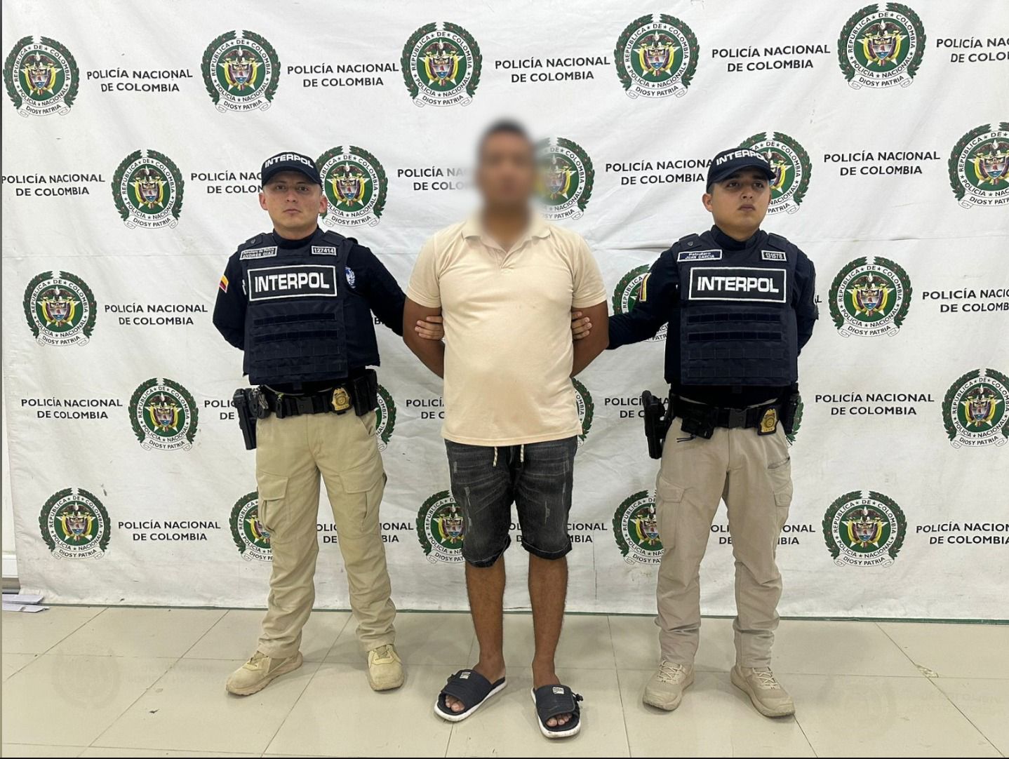 El hombre capturado en Montería.