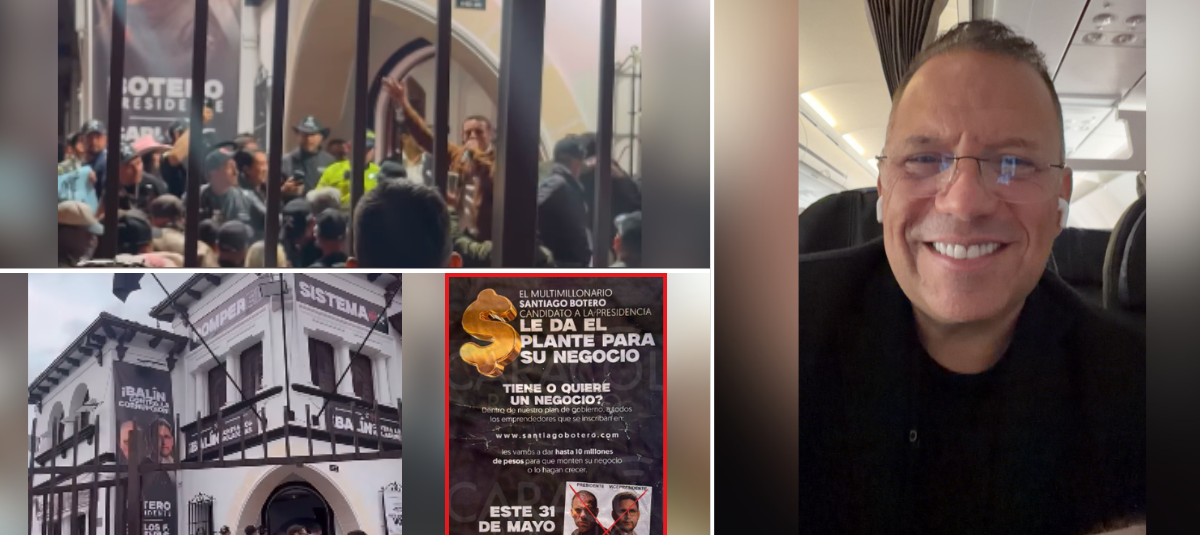 El candidato a la presidencia Santiago Botero, en su sede de campaña en Bogotá.