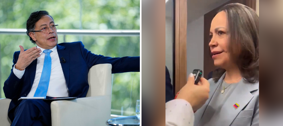 El presidente Petro y María Corina Machado.