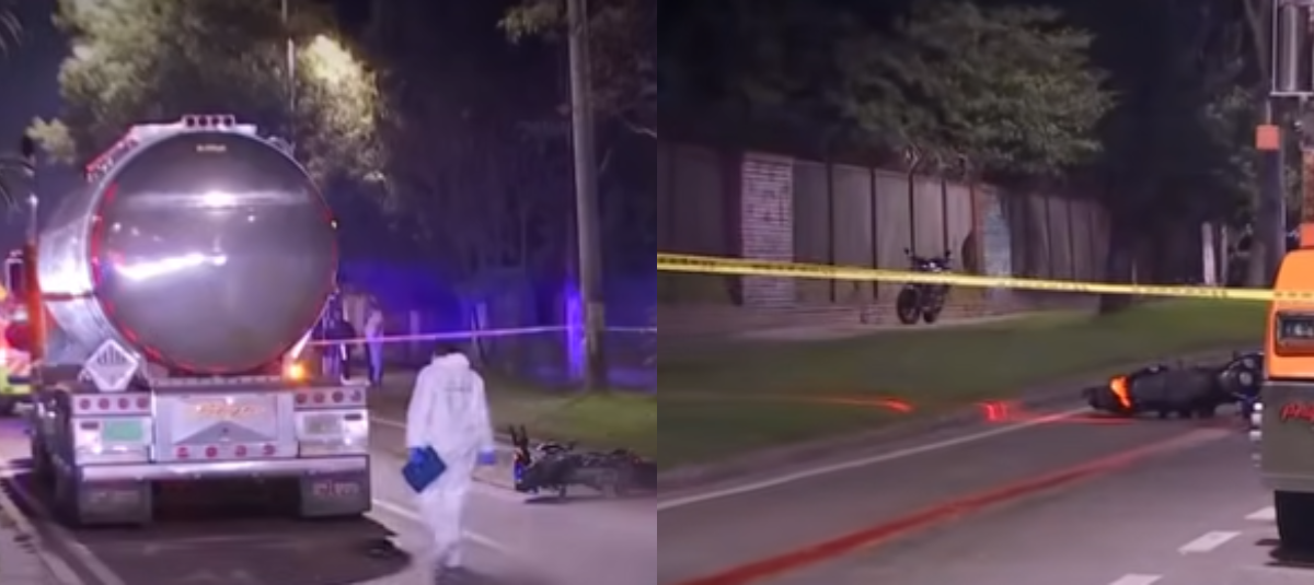 Grave accidente en el que falleció un Policía en Bogotá.