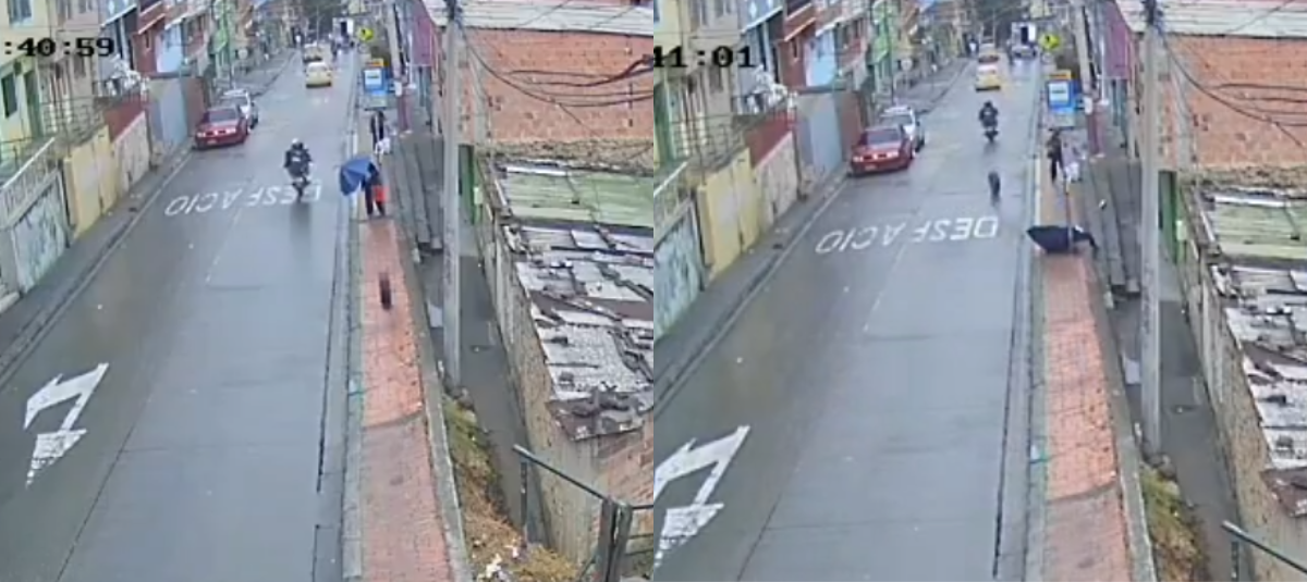 Mujer sufrió accidente mientras esperaba su bus.