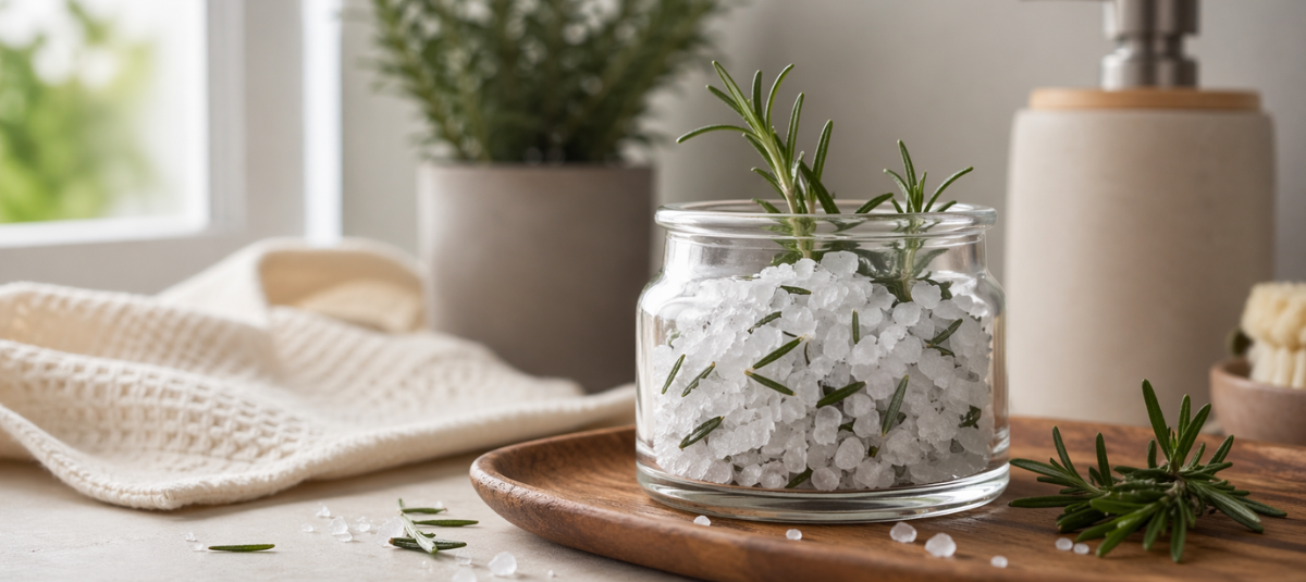 Sal gruesa y romero.