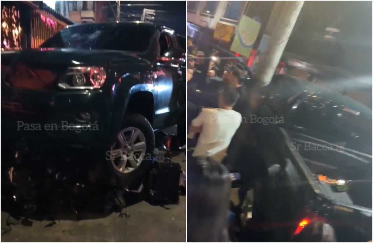 Grave accidente en Bogotá luego que una camioneta impactara con varias motos.