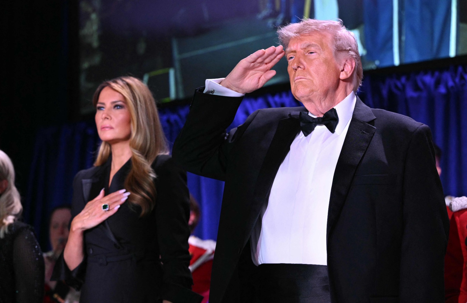 Trump y Melania Trump en la cena.