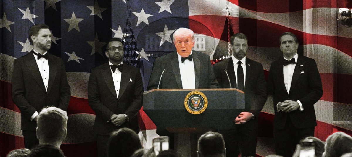 Donald Trump durante una rueda de prensa tras el intento de atentado de este sábado 25 de abril.