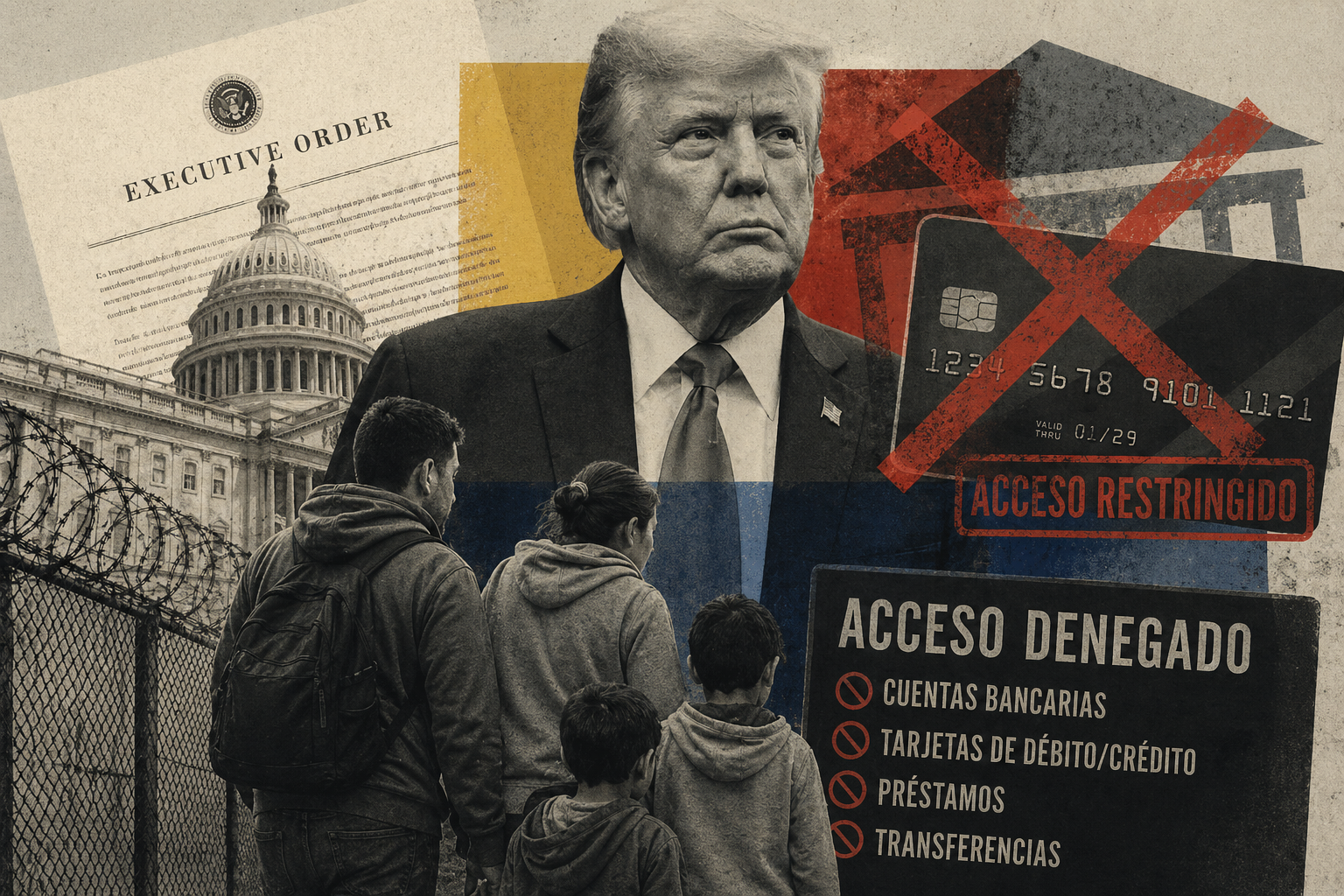 Collage trump sistema financiero