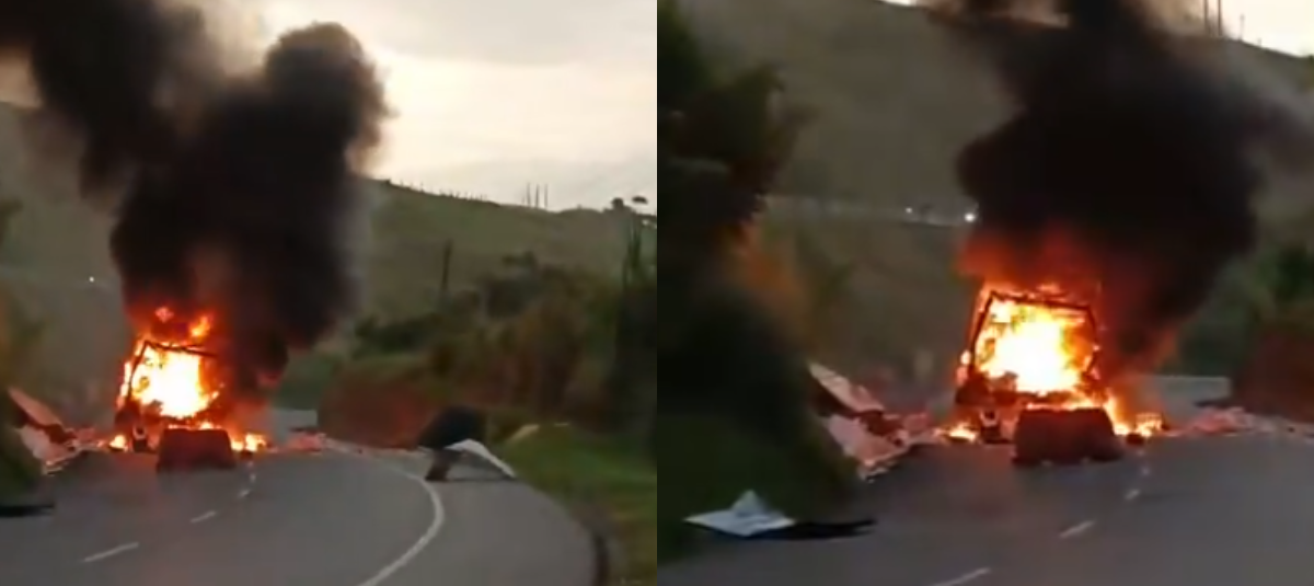 Hace minutos fue detonado un carro-bomba  sobre la Vía Panamericana
