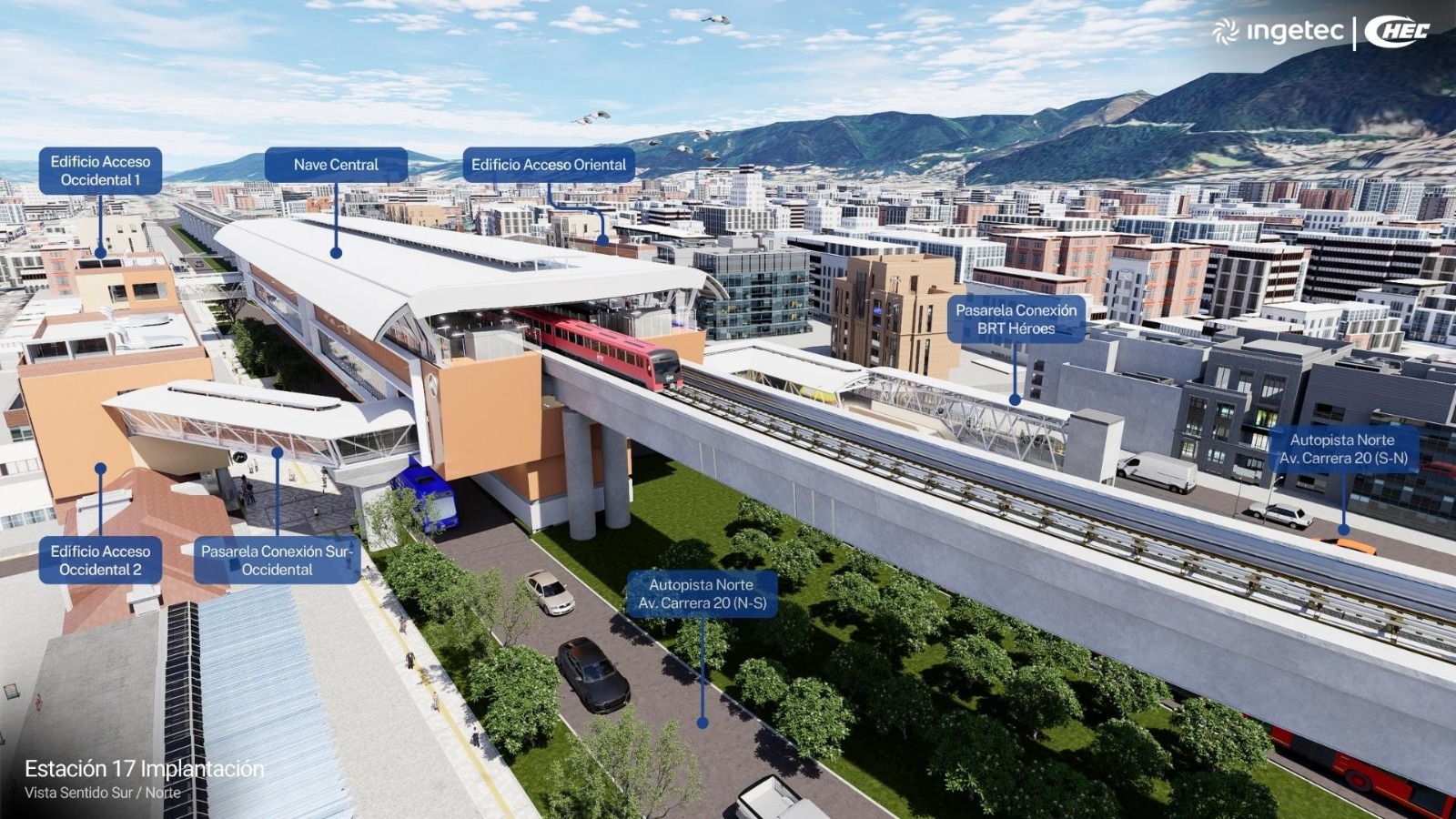 Extension of the first line of the Bogotá metro. Heroes Station