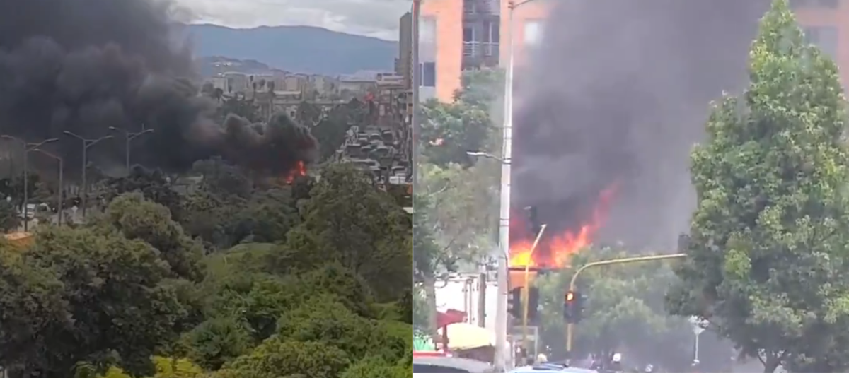 Camión se prendió en llamas en la avenida Ciudad de Cali