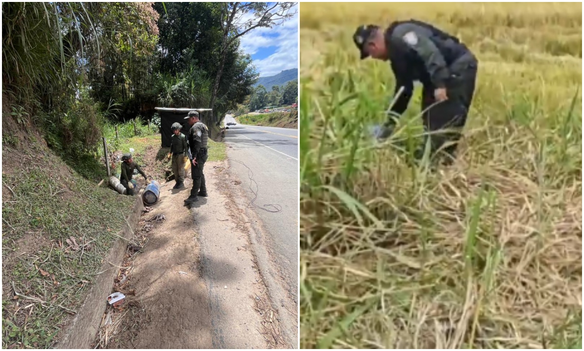 autoridades hallaron cinco cilindros con explosivos en la vía Panamericana