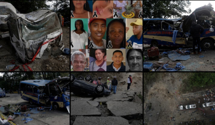 Víctimas por explosivo en la vía Panamericana, el pasado 25 de abril.