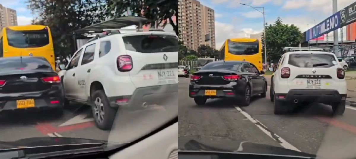 Persecución de conductores en la avenida Boyacá, cerca a la calle 80, en Bogotá.