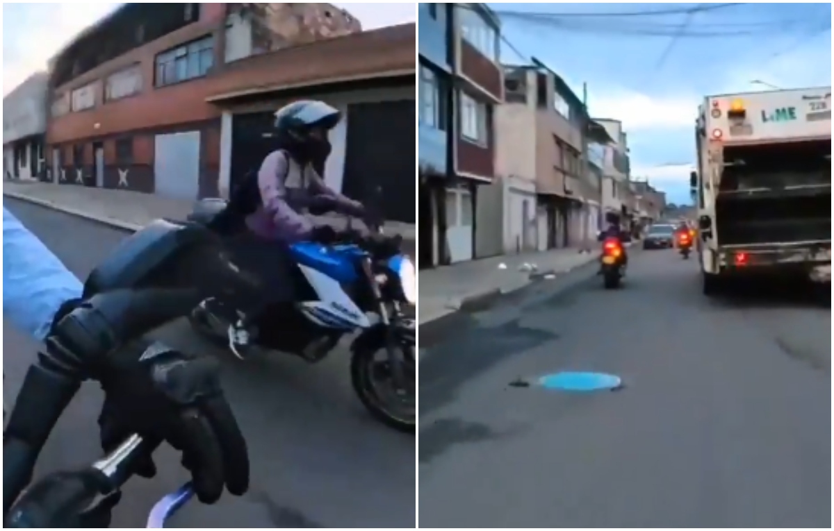 En video quedó registrado la imprudencia de un motociclista que generó un grave accidente en Bogotá
