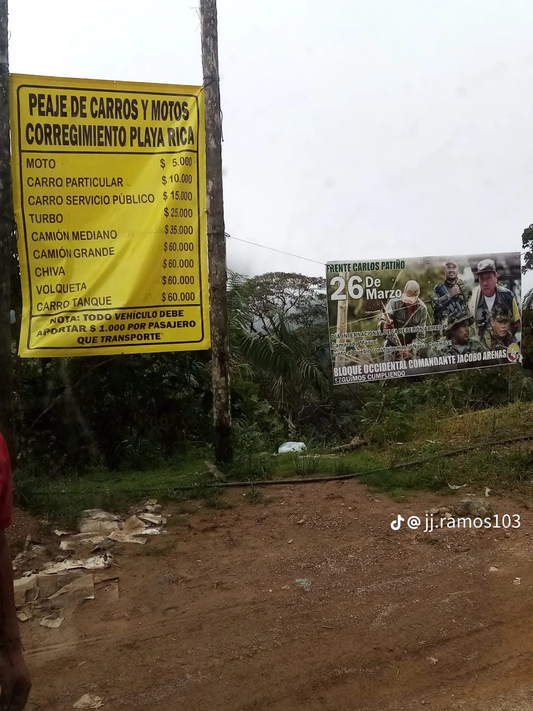 El nuevo peaje ilegal de los disidentes de las Farc con zona rural de El Tambo, en Cauca.